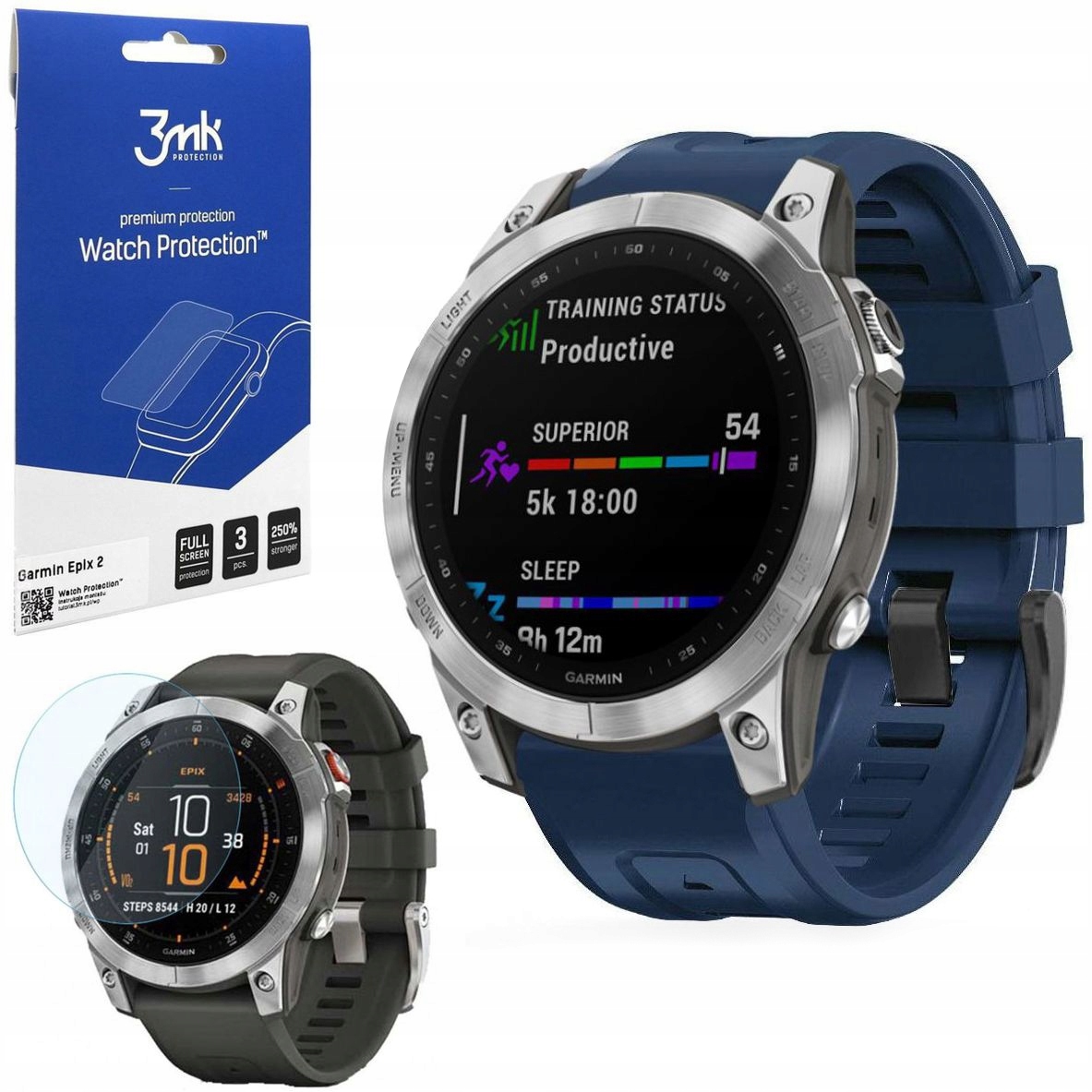 

Pasek Silikonowy Folia 3mk do Garmin epix 2 Granat