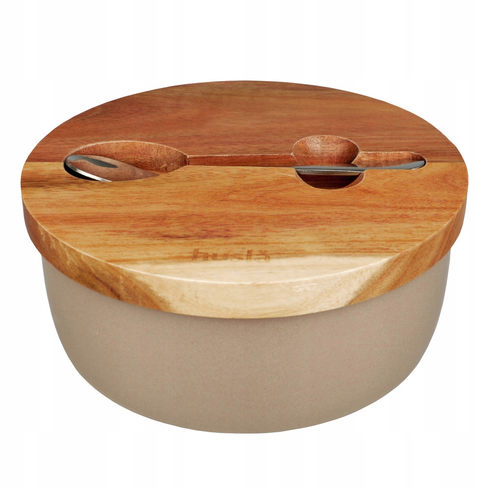 CUKIERNICA CERAMICZNA Z POKRYWKĄ I ŁYŻECZKĄ HUSLA