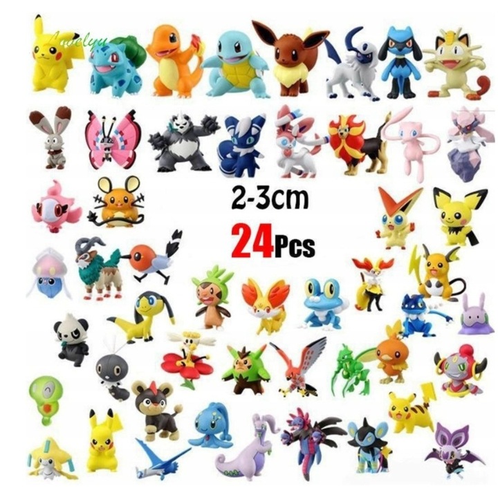 ZESTAW 24SZT FIGRUKI POKEMON GO POKEMONY PIKACHU Wiek dziecka 6 lat +