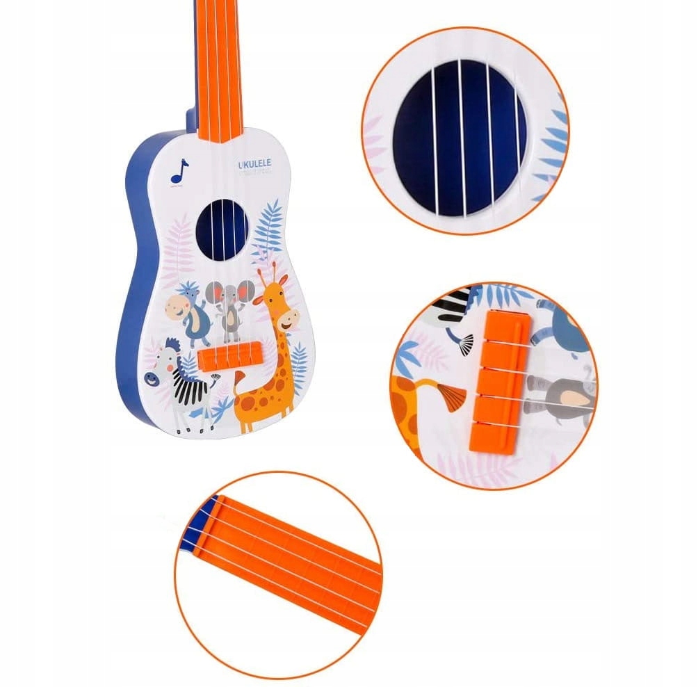 GITARA DLA DZIECI DUŻA 43CM UKULELE GRA INSTRUMENT Wiek dziecka 3 lata +