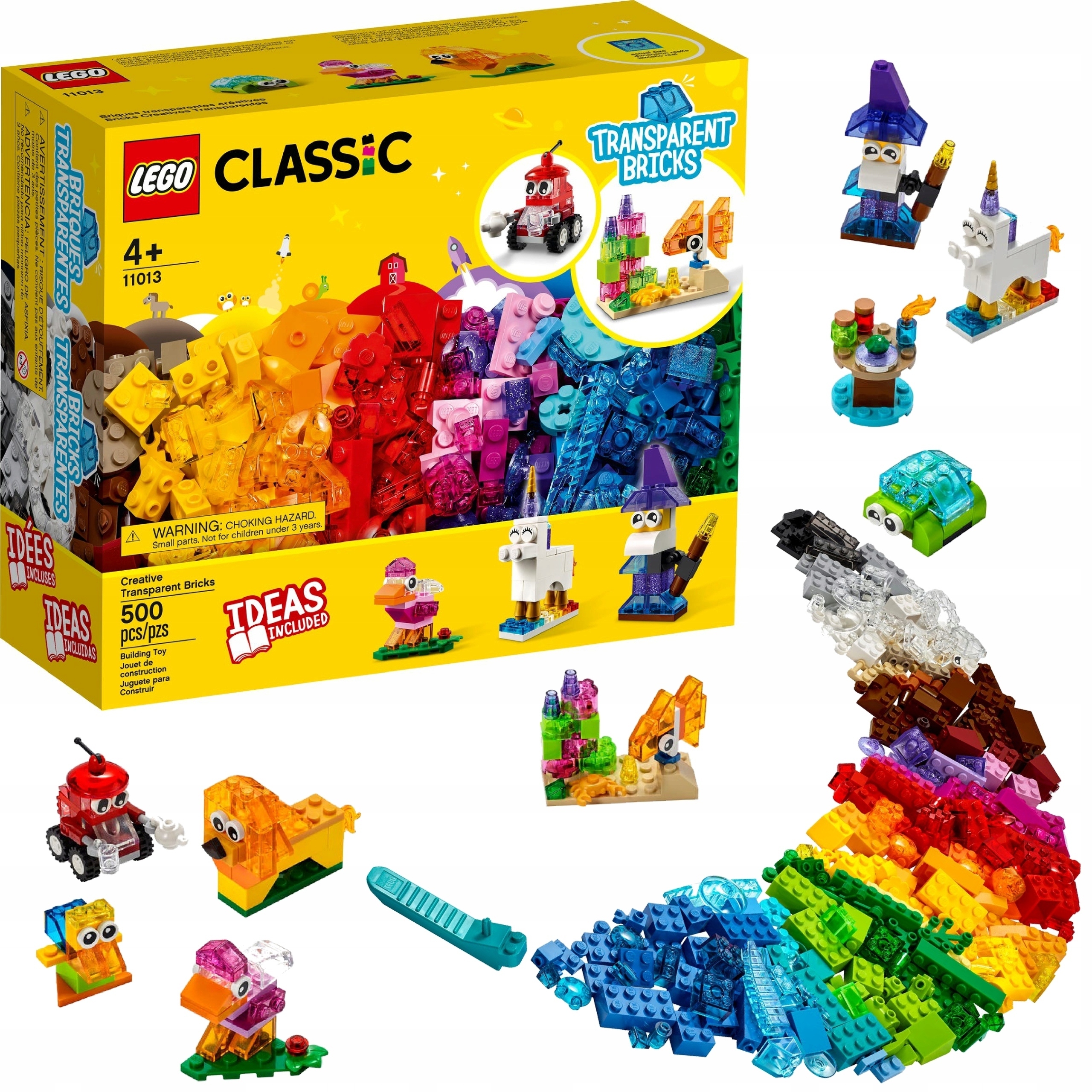 Lego Classic Kreativní Průhledné Stavebnice – Sada 11013 Až 500 Dílků