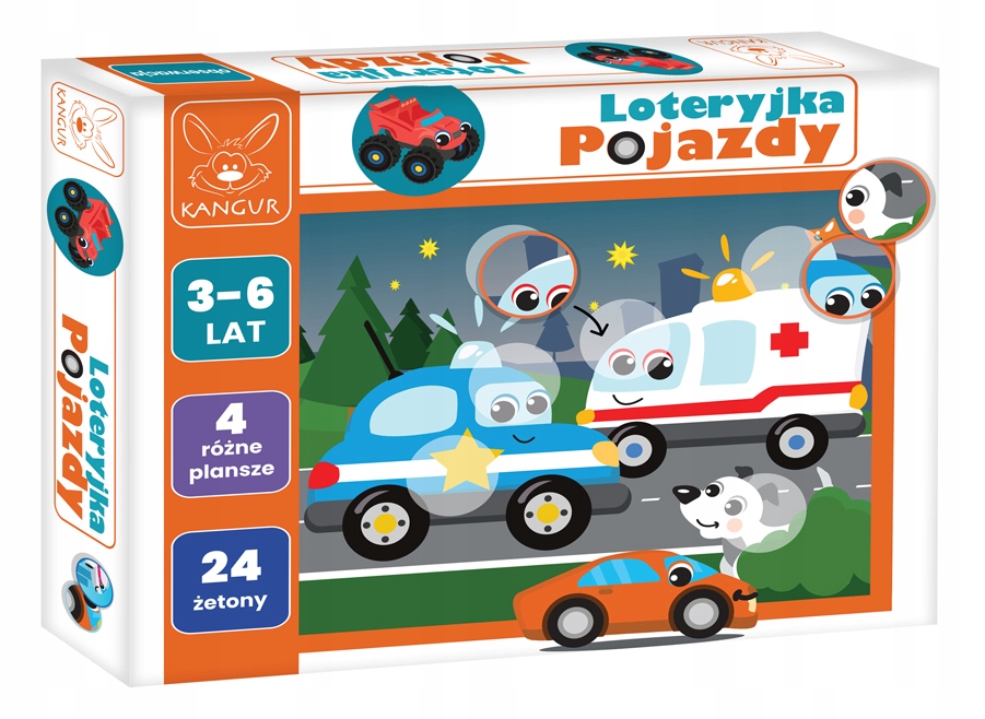 Loteryjka. Pojazdy. Wydawnictwo Kangur