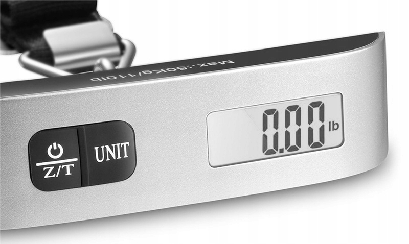 WAGA BAGAŻOWA LOTNICZA TURYSTYCZNA PODRÓŻNA KIESZONKOWA LCD 50kg Maksymalne obciążenie 41-50 kg