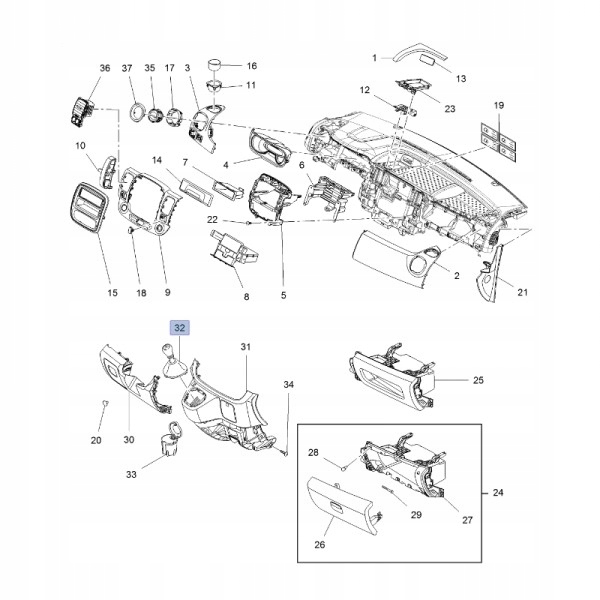 Drazek zmiany biegow Opel Vivaro B Catalog number of the original 969357790R 93461594