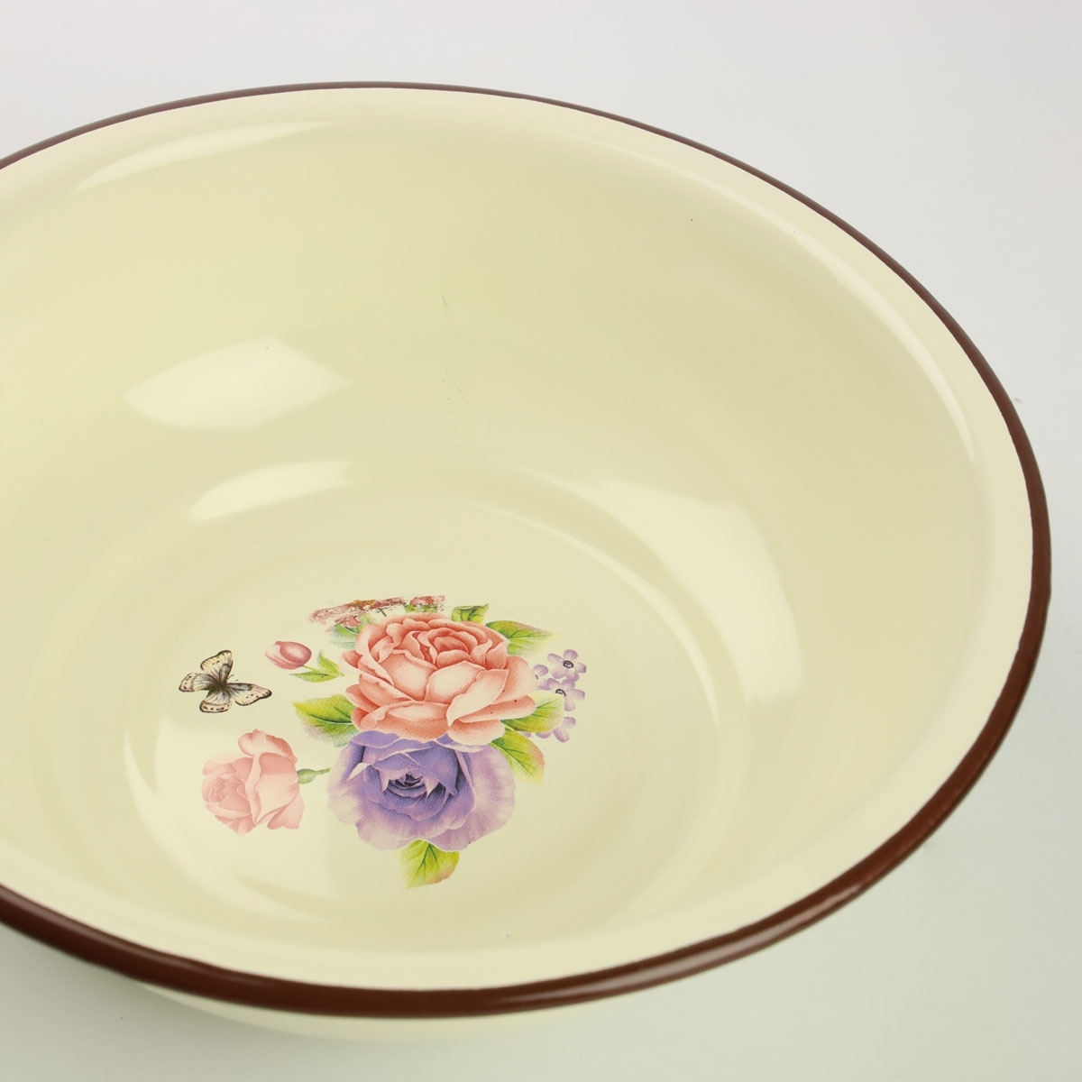 MISKA EMALIOWANA MISA 22 CM NA ZUPĘ OWOCE WARZYWA WZÓR KWIATY