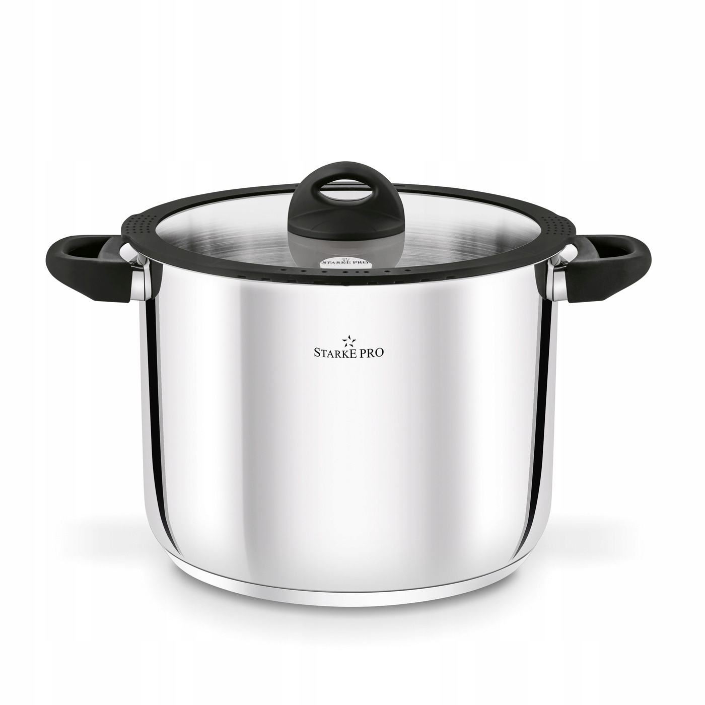 Garnek Wysoki nierdzewny z pokrywką Starke Pro Sante 10,5l Łatwe Odcedzanie