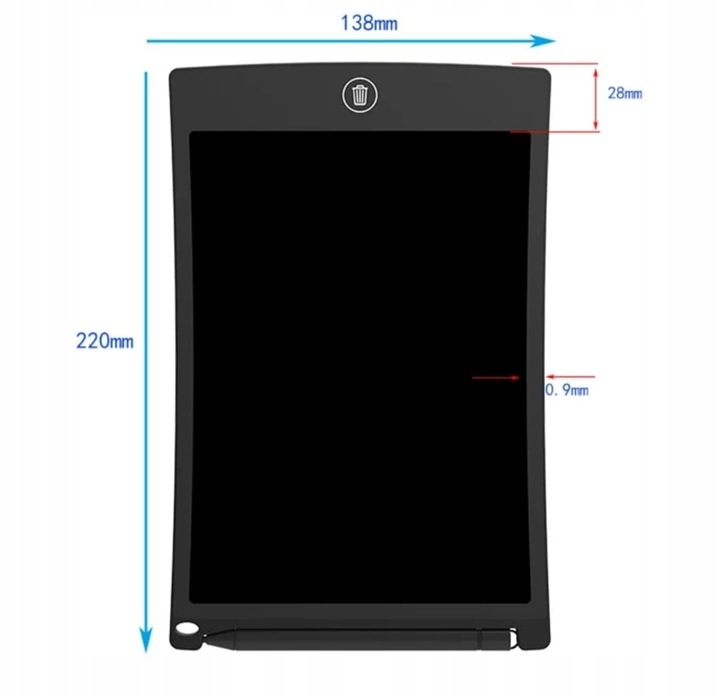 TABLET ZNIKOPIS NOTATNIK LCD DO RYSOWANIA 8,5' Kod producenta XC 06
