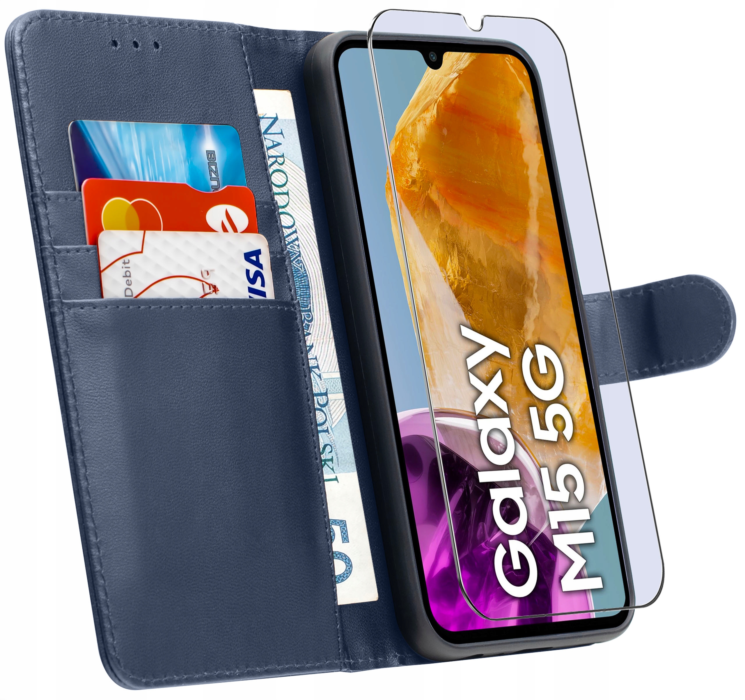 Etui do Samsung M15 5G Skórzane Portfel Book Tokra Case Classic Szkło