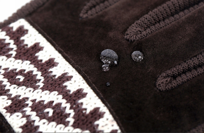 RĘKAWICZKI ZIMOWE CIEPŁE GRUBE OCIEPLANE BRĄZOWE Materiał dominujący bawełna