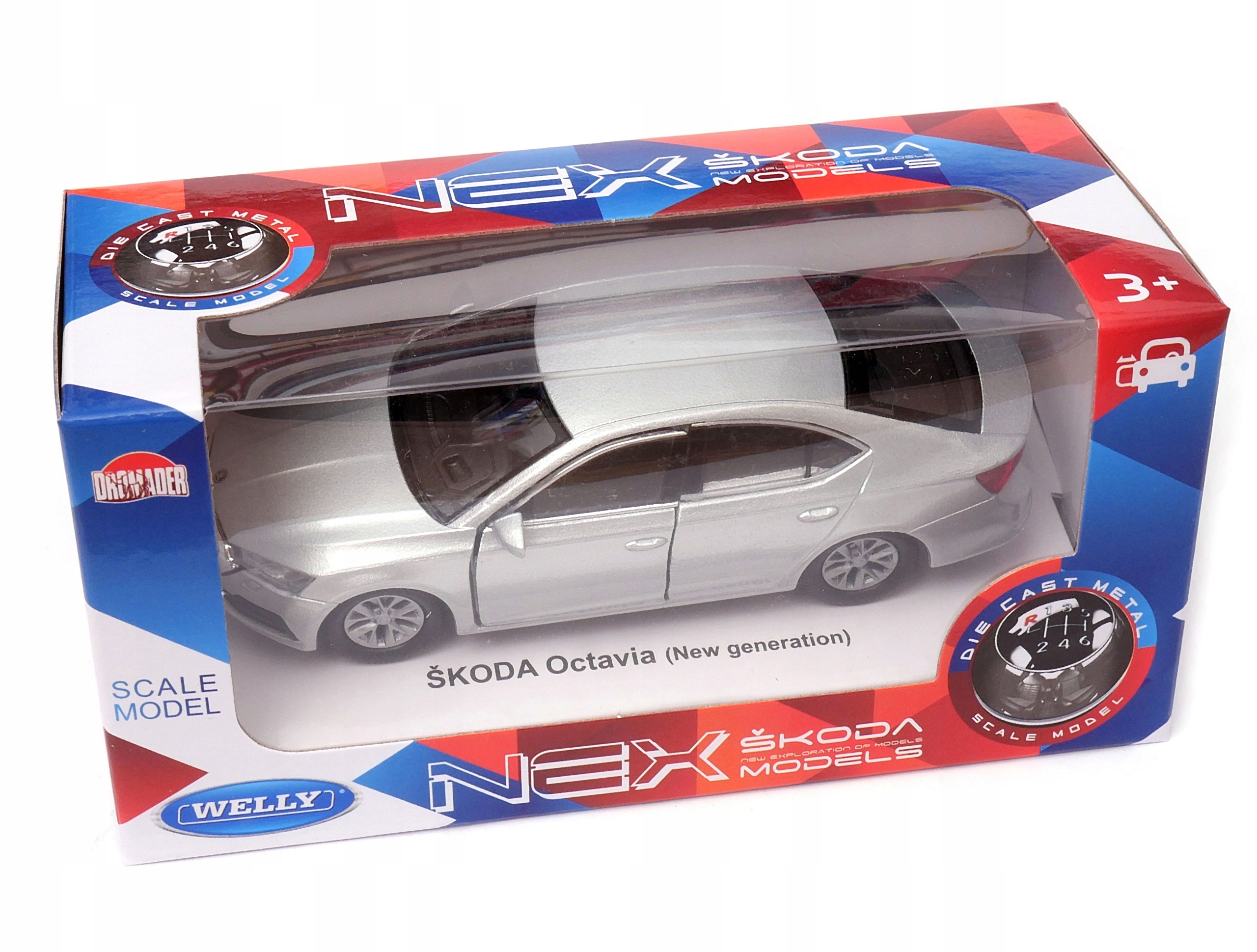 Skoda Octavia New Generation 1:34 WELLY srebrny Stan opakowania oryginalne