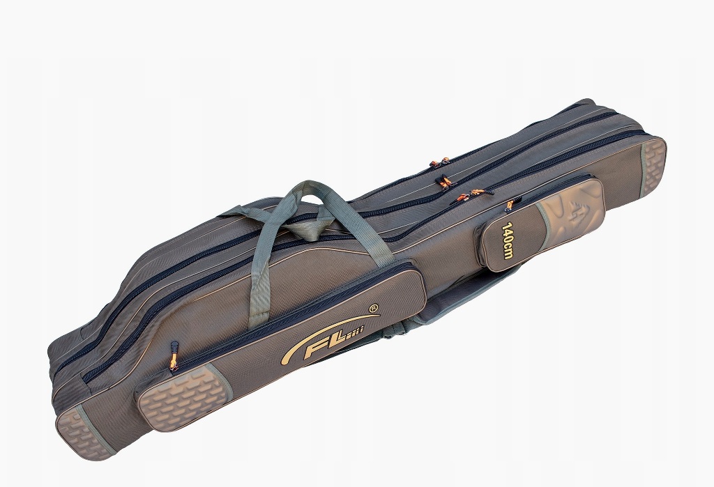 USZTYWNIANY POKROWIEC 140cm 3 KOMORY SUPER JAKOŚĆ TORBA NA WĘDKI