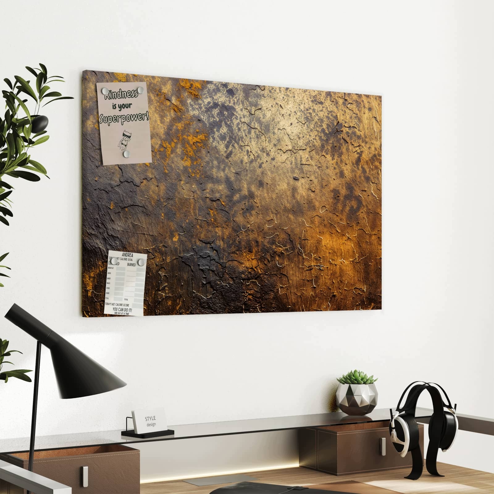 Magnetická tabule Zlatá Textura 60 × 40 cm