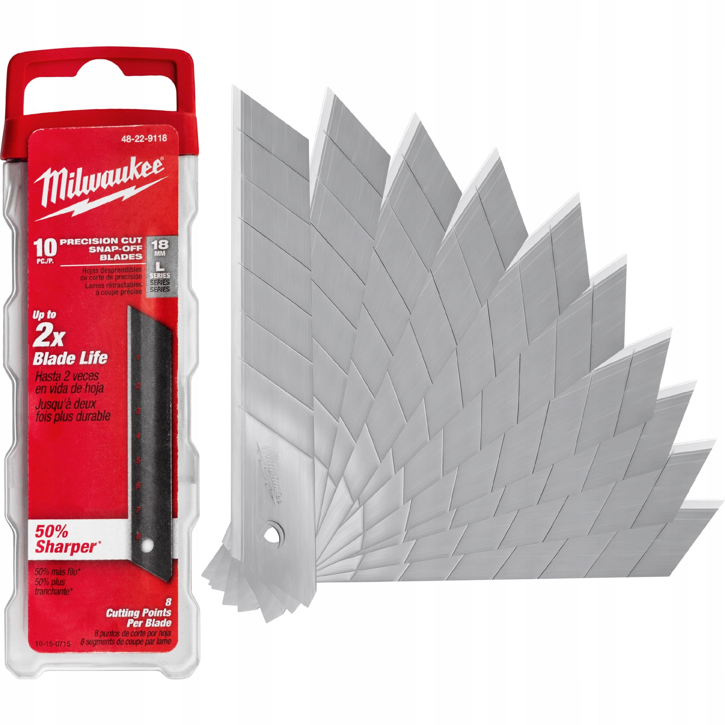 

Ostrza łamane 18mm Milwaukee do nożyka 10 szt.
