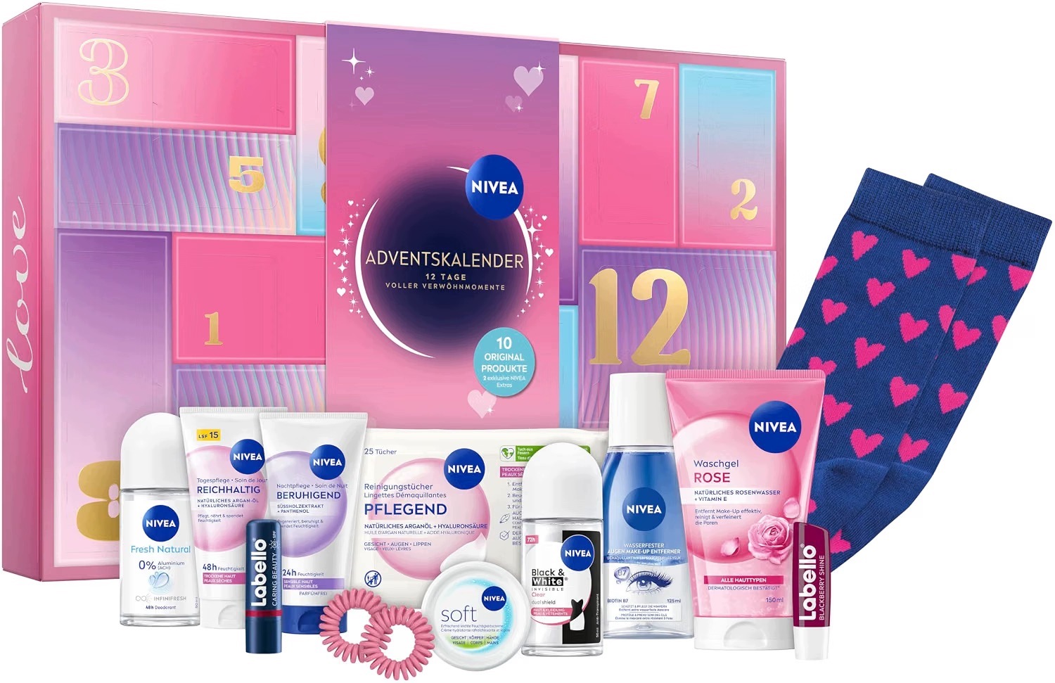 Адвент-календарь NIVEA Teen 2026, 12 средств для ухода за телом, лицом и губами для подростков — фото 2