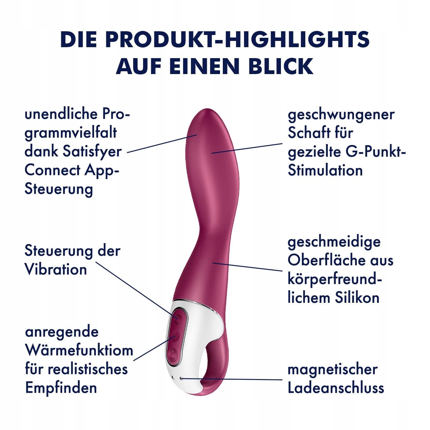 SATISFYER Heated Thrill G-Spot Bluetooth Silicone Vibrator for Women — miniatura 3