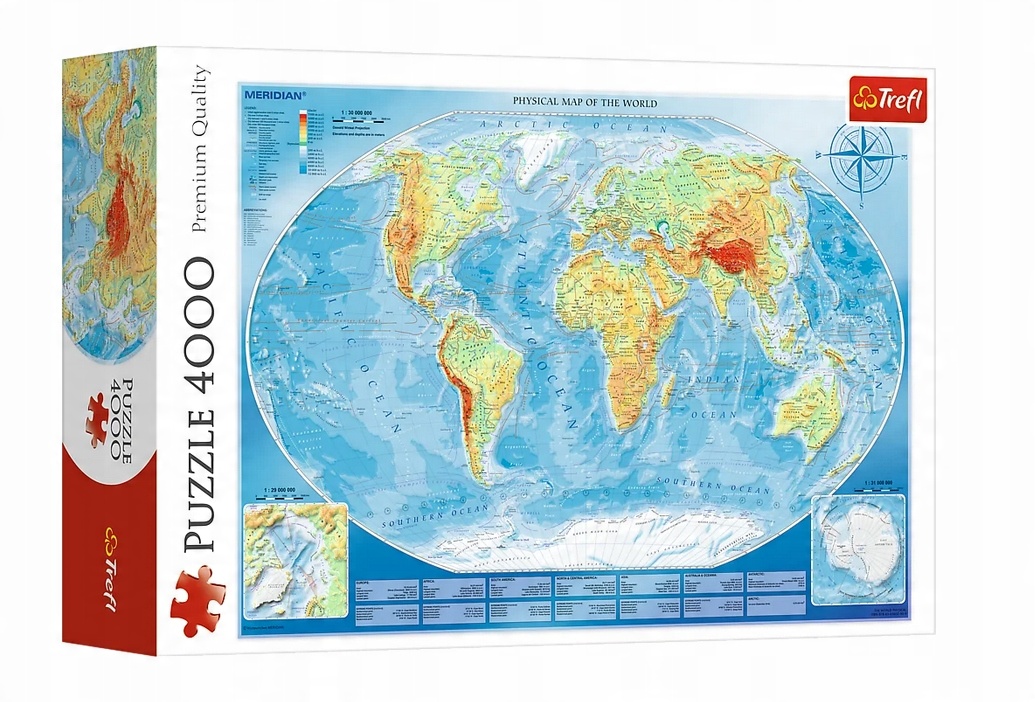 

Puzzle 4000 Wielka Mapa Fizyczna Świata Trefl