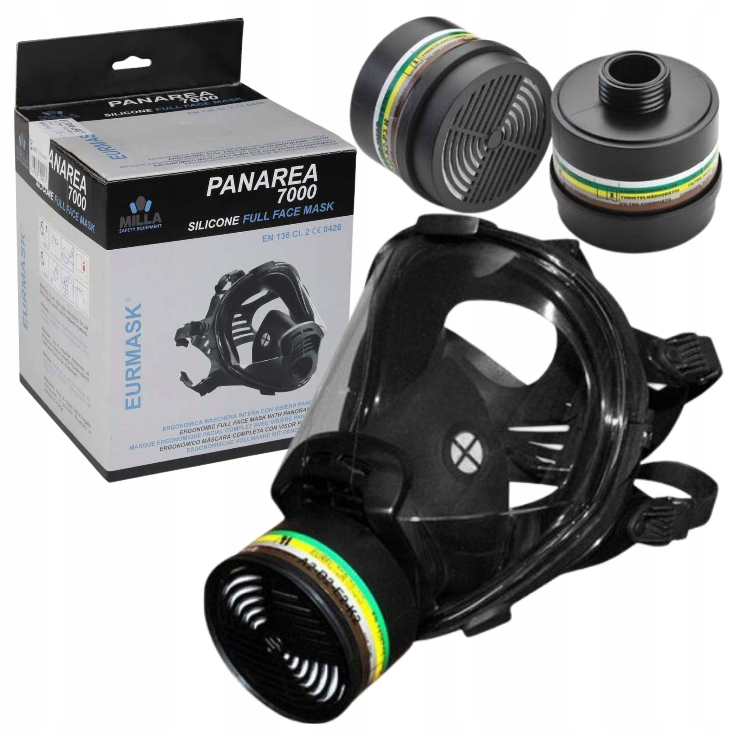7000 Celoobličejová maska Panarea 7050/D Filtropohlcovač A2B2E2K2 P3 Bozp