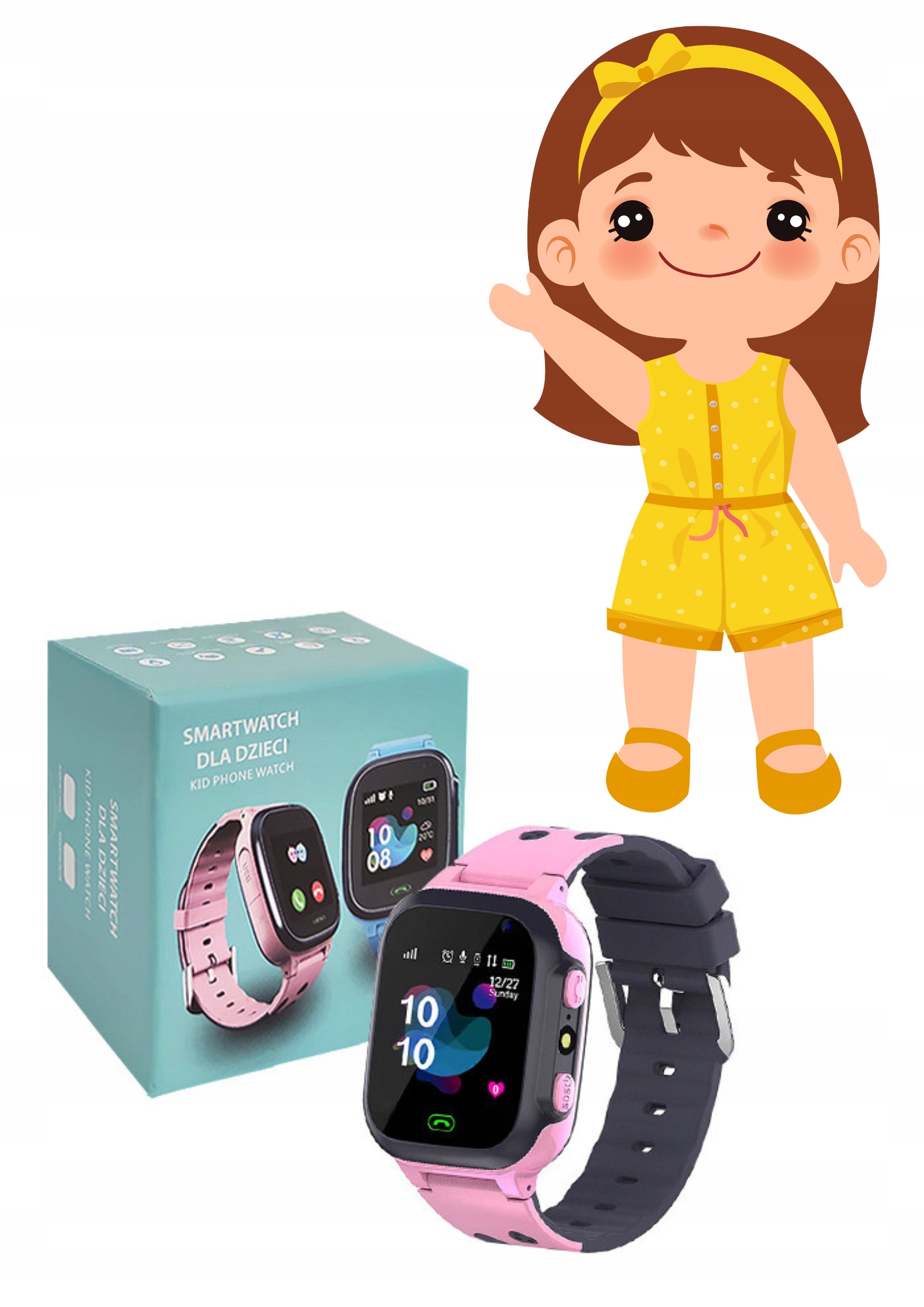 Smartwatch ZEGAREK dla dzieci Denmen gps lokalizacja funkcja dzwonienia