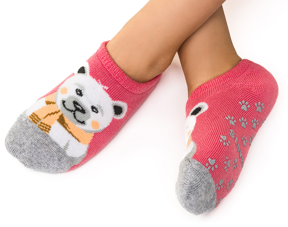 

Antypoślizgowe stopki frotte z Abs 20-22, Róż miś