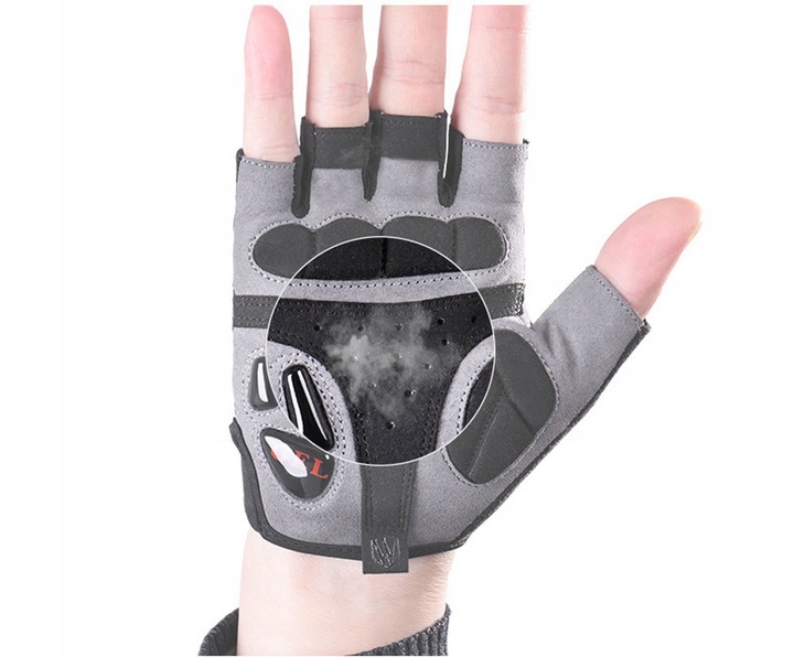 RĘKAWICZKI ŻELOWE ROWEROWE BEZ PALCÓW SPORTOWE XXL Model 10590