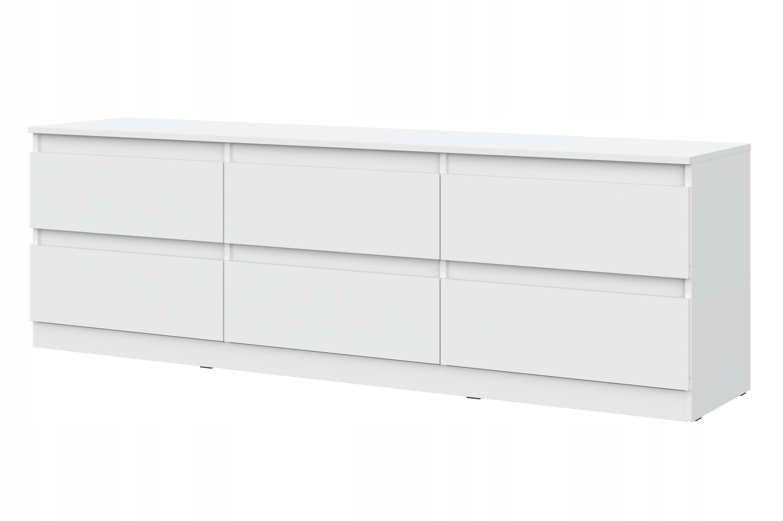 Szafka Rtv komoda 6 szuflad pod telewizor Biała 190x44x61 cm salon