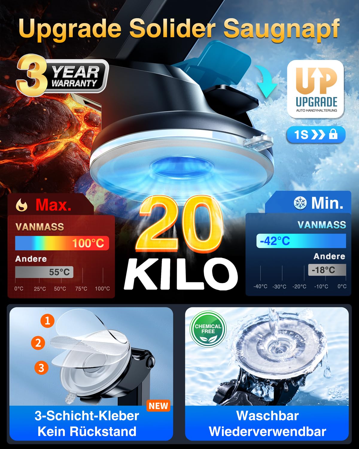 VANMASS Uchwyt Samochodowy Do Telefonu 4w1 iPhone Samsung Auto Akcesoria — miniatura 4