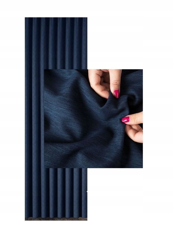 Závěs Granát Tmavomodrý š.220x240 Měkký s páskou na žabky Háčky