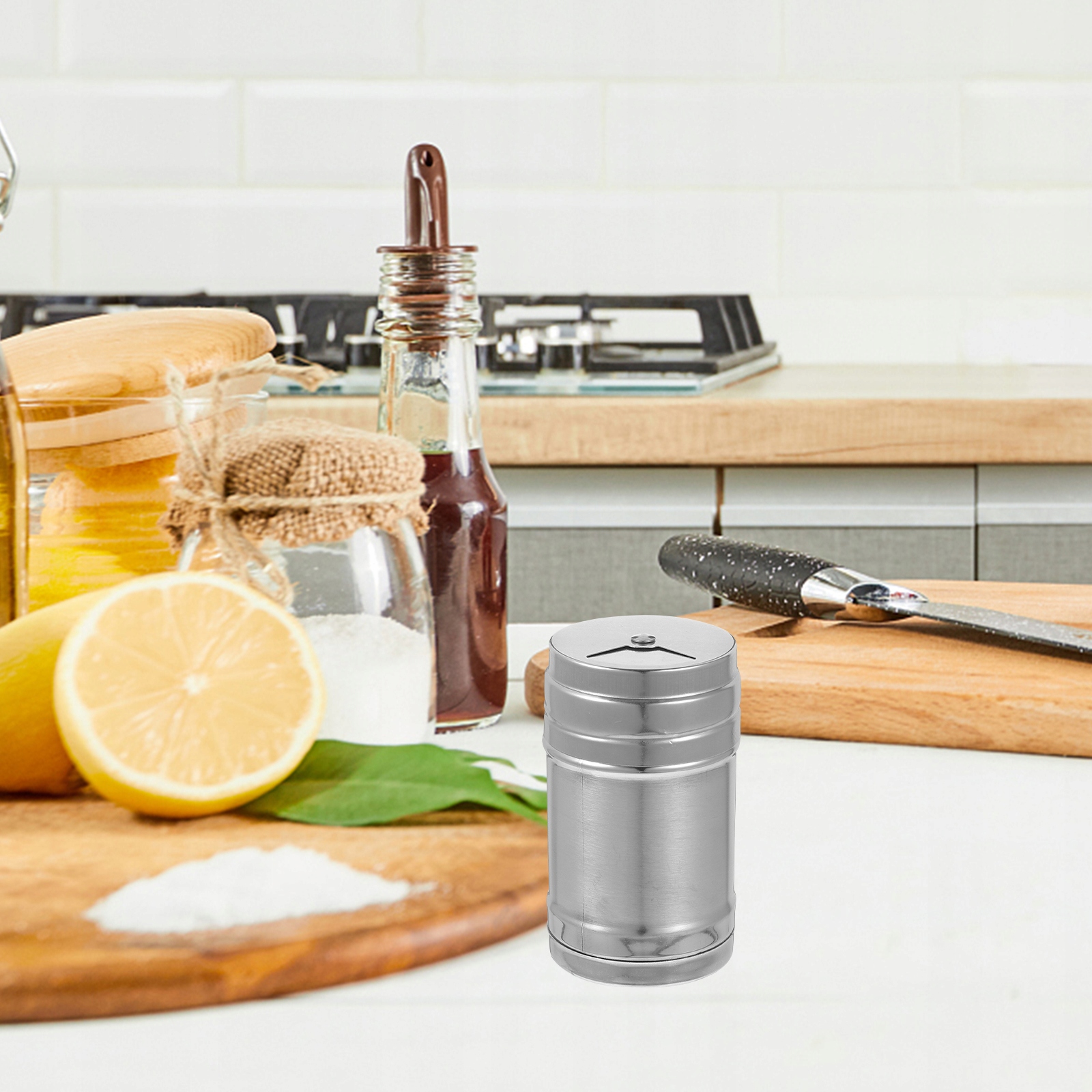 POJEMNIK NA SÓL I PIEPRZ ZE STALI NIERDZEWNEJ DO PRZECHOWYWANIA PRZYPRAW Marka bez marki