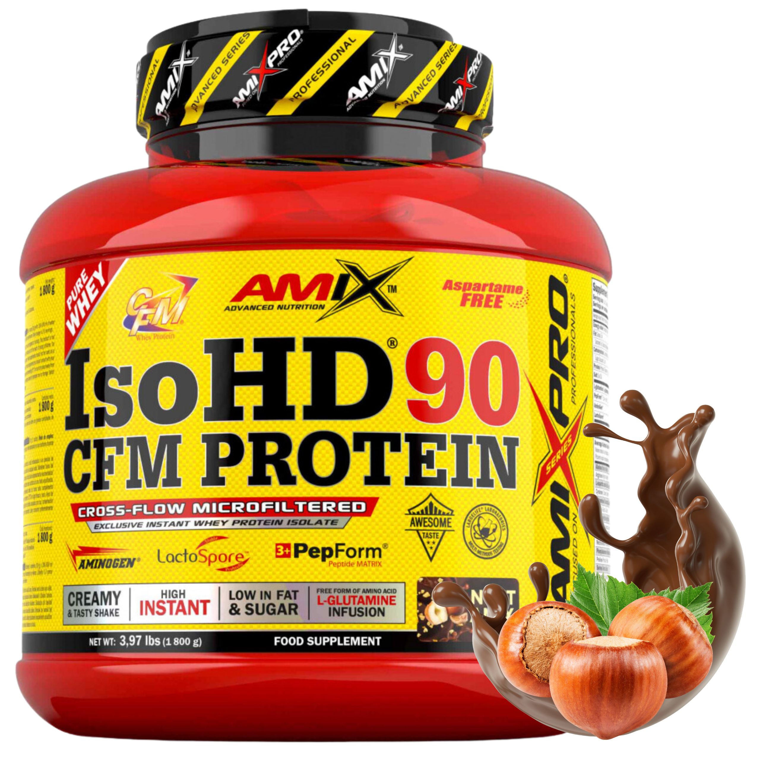 Protein Sugar Free Wpi 90 Cfm protein IsoHD Čokoláda Lískový ořech Keto