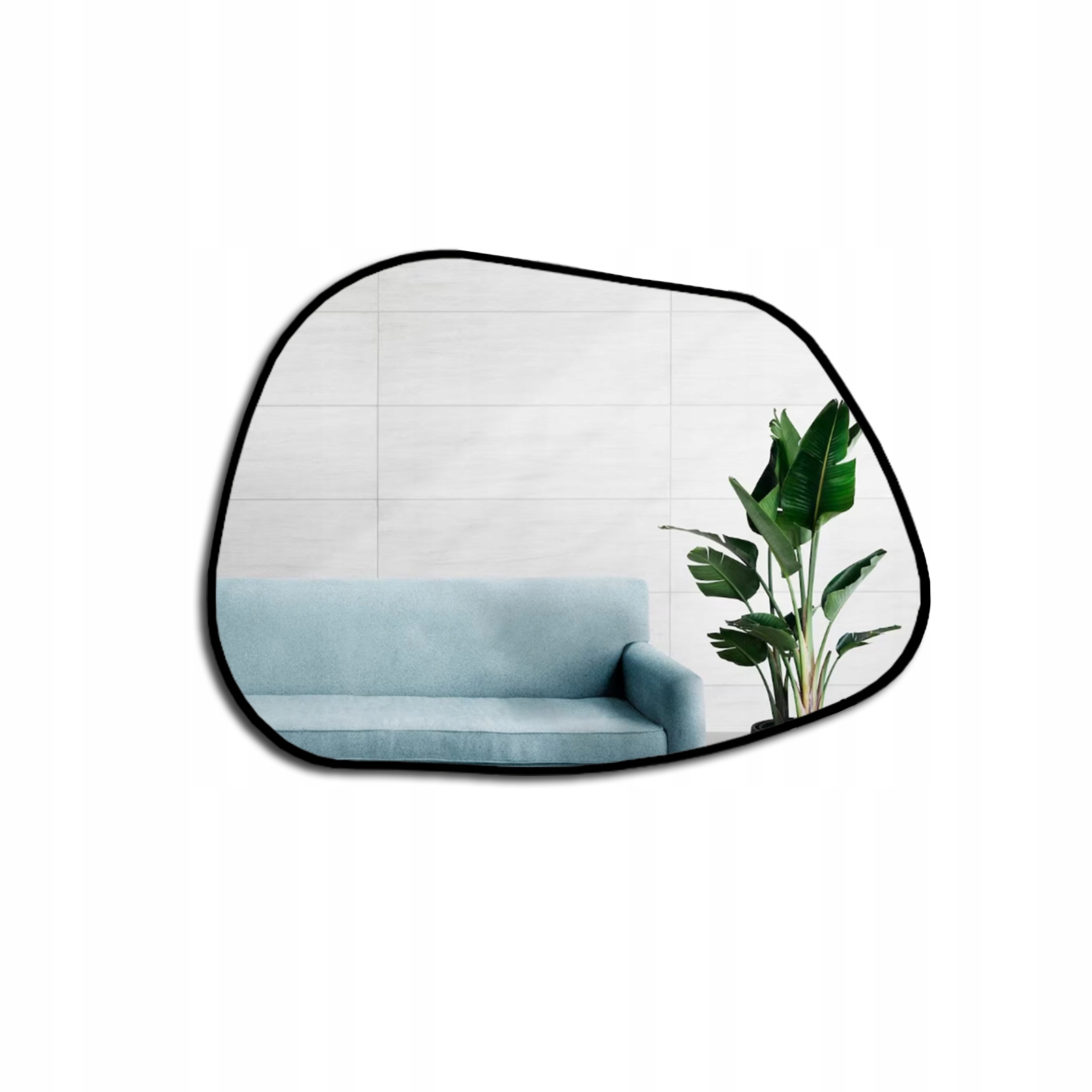 Zrcadlo Bazalt v černém rámu 69x50, dekorativní nástěnné