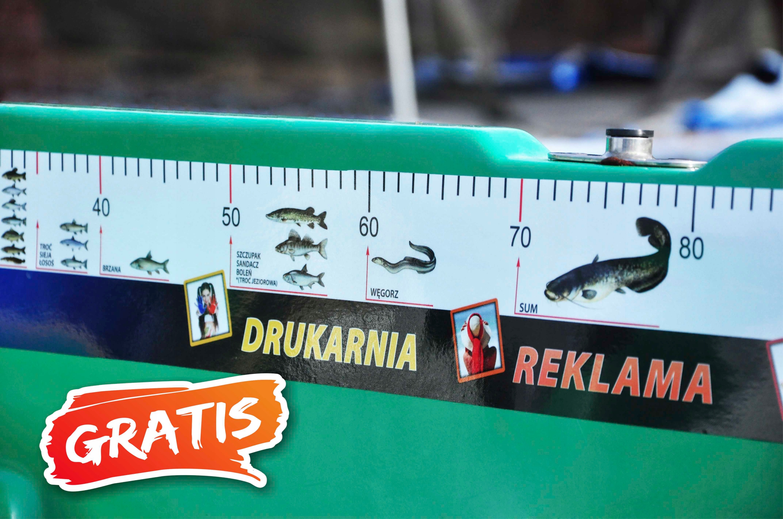 NAKLEJKA RYBA NA ŁÓDKĘ ŁÓDŹ AUTO 15 cm + GRATIS Model ryba