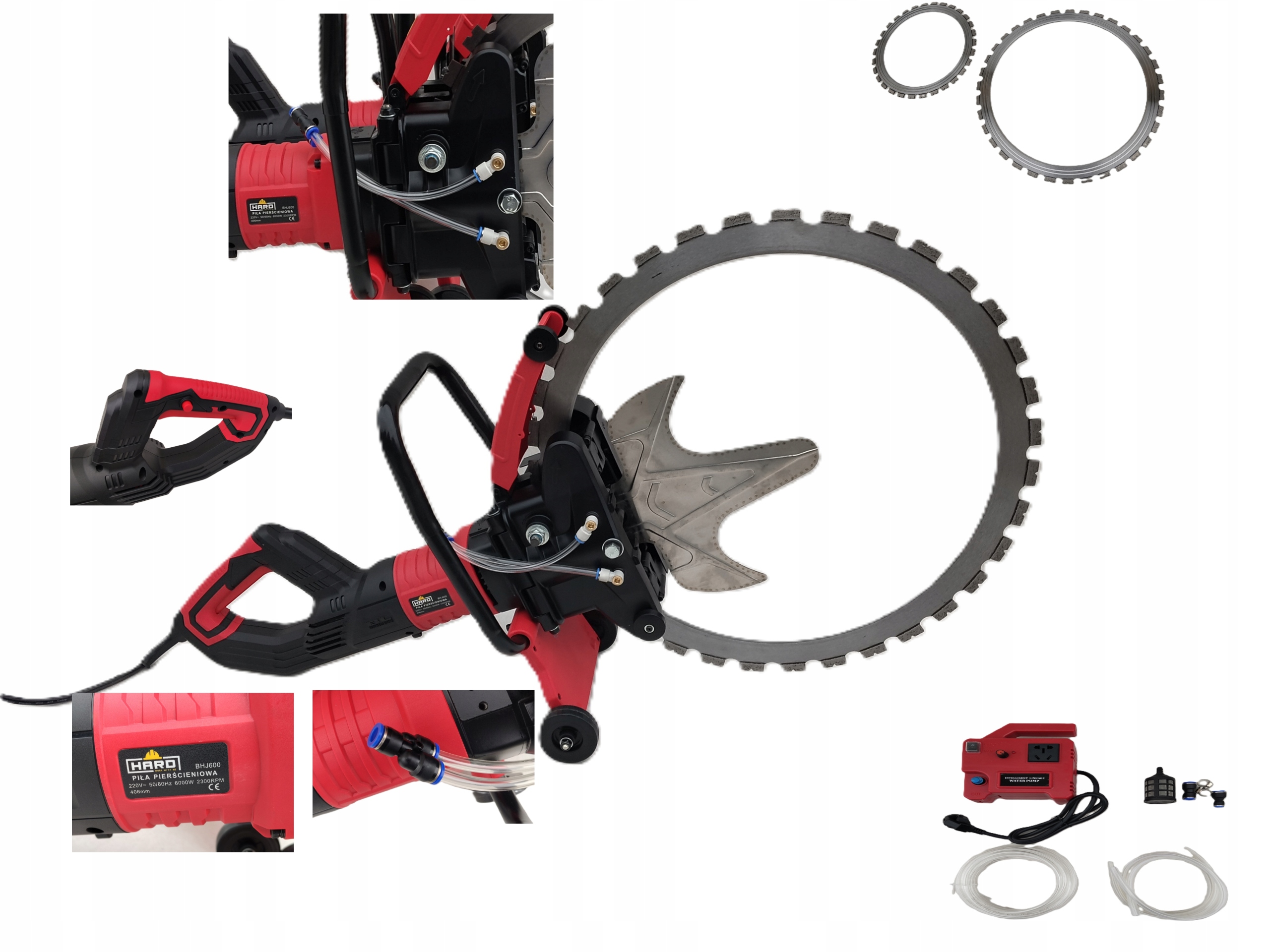 Piła pierścieniowa do betonu 6000w tarcza 410mm Gł. cięcia do 490mm