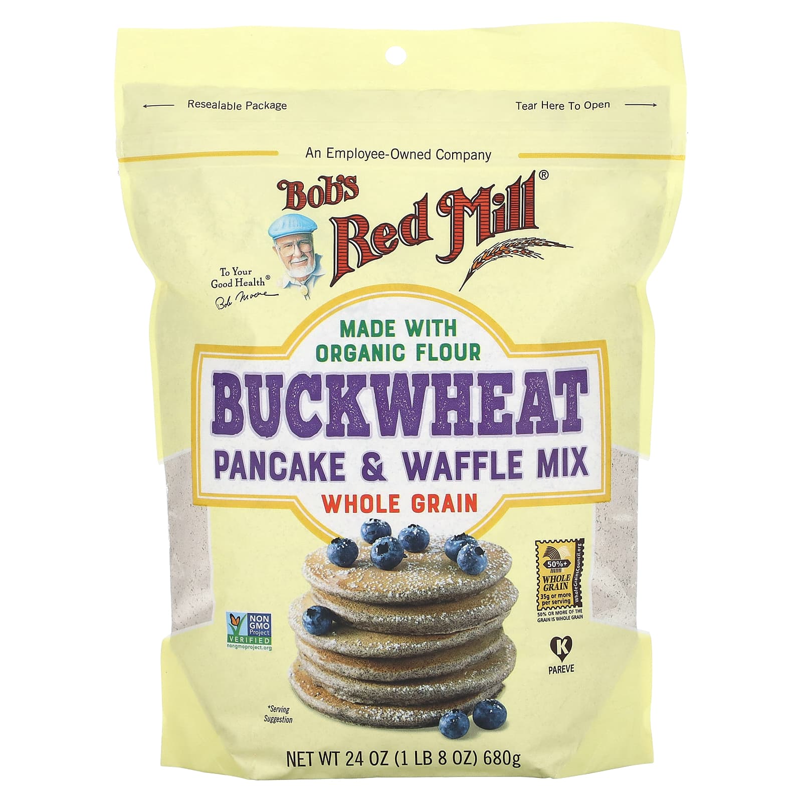 Bob's Red Mill, Buckwheat Pancake & Waffle Mix, Whole Grain, 1 lb 8 oz ...