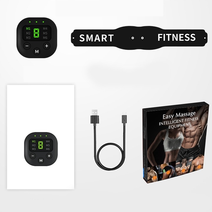 PAS WIBRUJĄCY ODCHUDZAJĄCY WYSZCZUPLAJĄCY 6W1 EMS Kolor dominujący biały