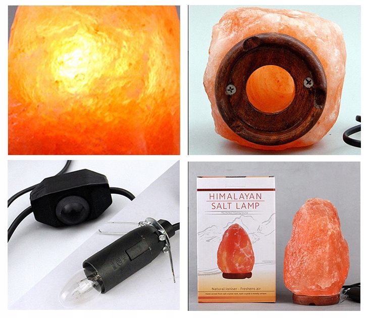 LAMPA SOLNA JONIZATOR SÓL HIMALAJSKA 2w1 LAMPKA NOCNA 2-3KG SOLI NATURALNA Zasilanie sieciowe