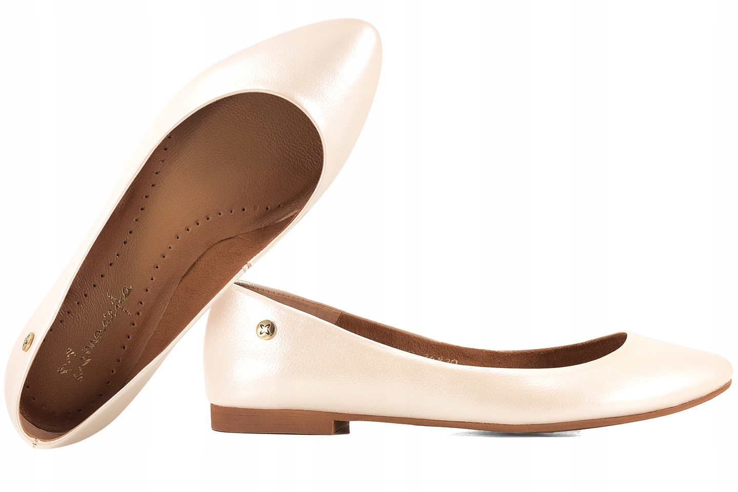 Maciejka 04100-26 Balerínky Dámské Polobotky Balerínky perleťově béžové 37
