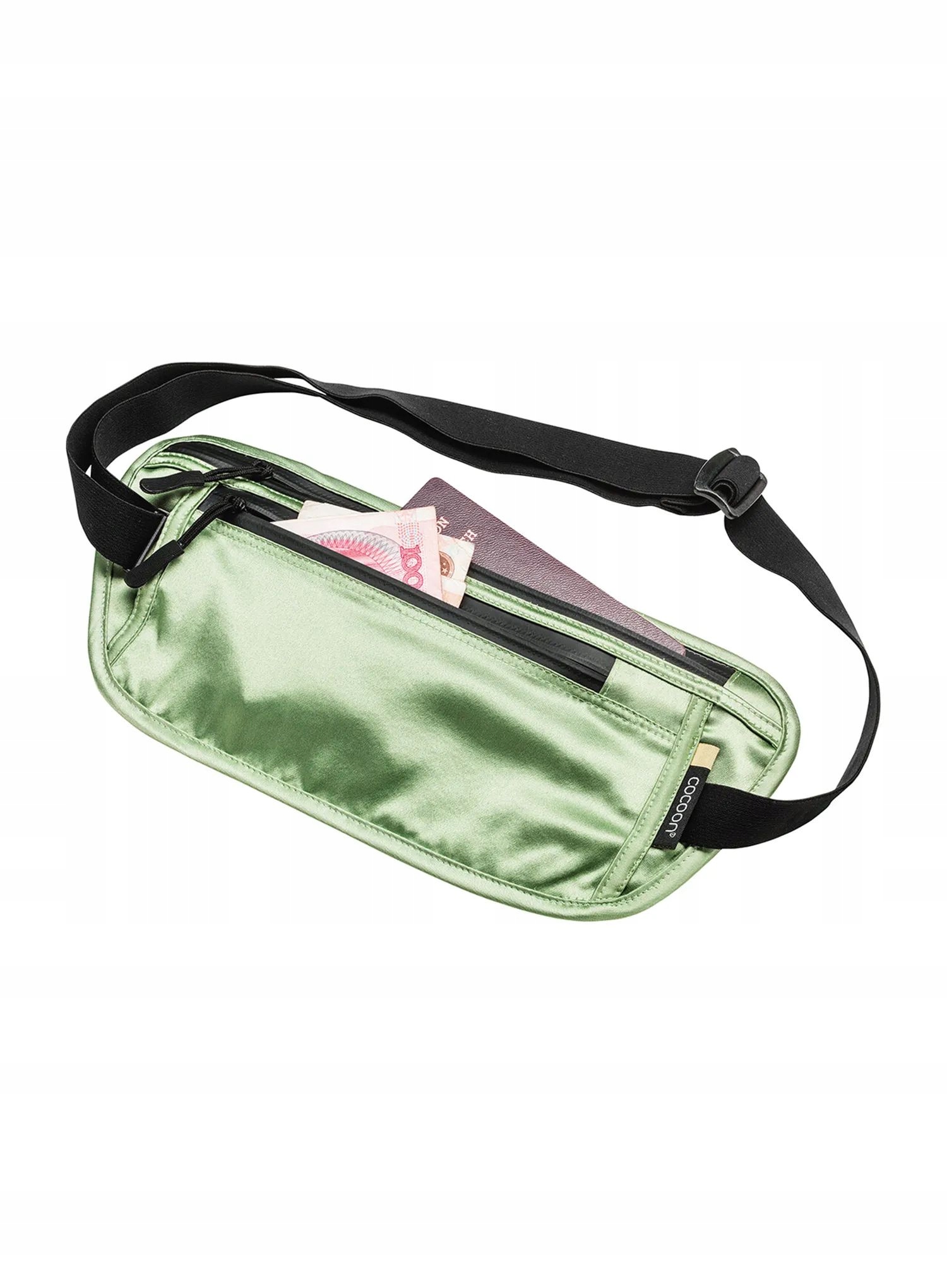 Ledvinka Cocoon Secret Waist Wallet Hedvábí světle zelená