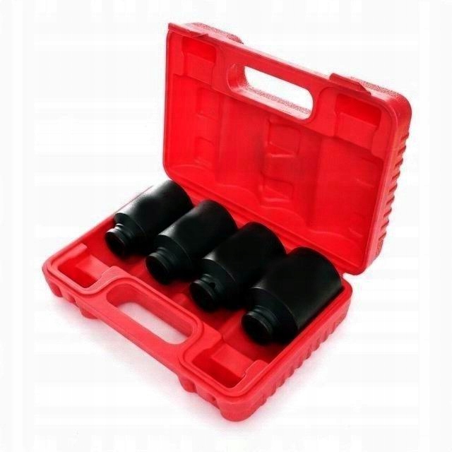 Nasadki 1/2 34 36 38 41MM 6-KĄT Długie 4 sztuki Cr Walizka