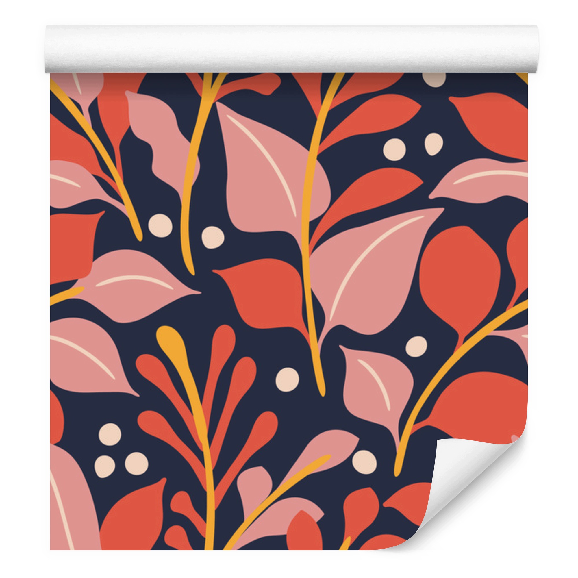 Tapeta Barevné rostliny v retro stylu do obývacího pokoje a ložnice 50 x 1000 cm