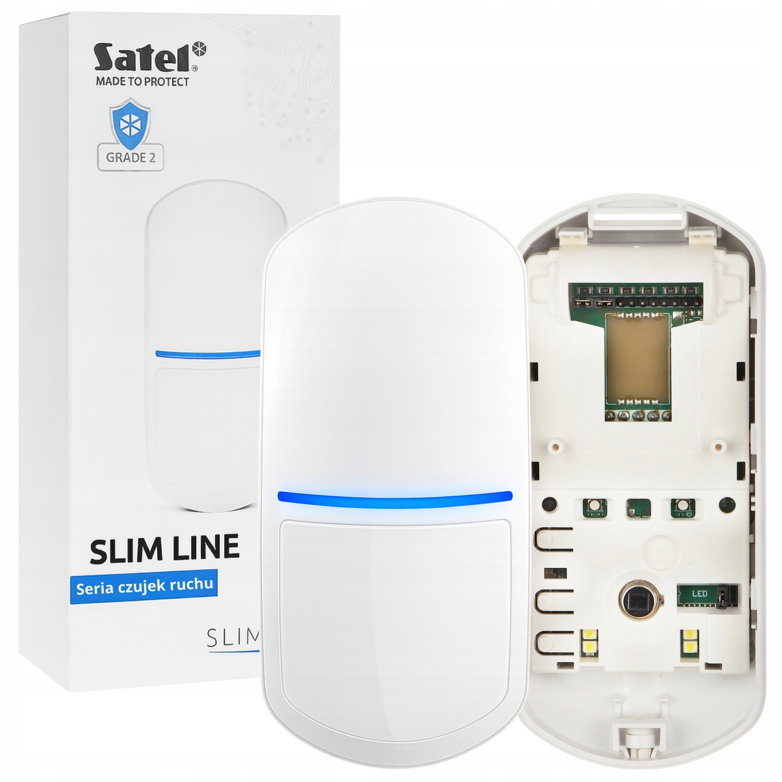 Pohybový detektor alarm Satel Slim-pir-luna na červenou pro každý 12V systém