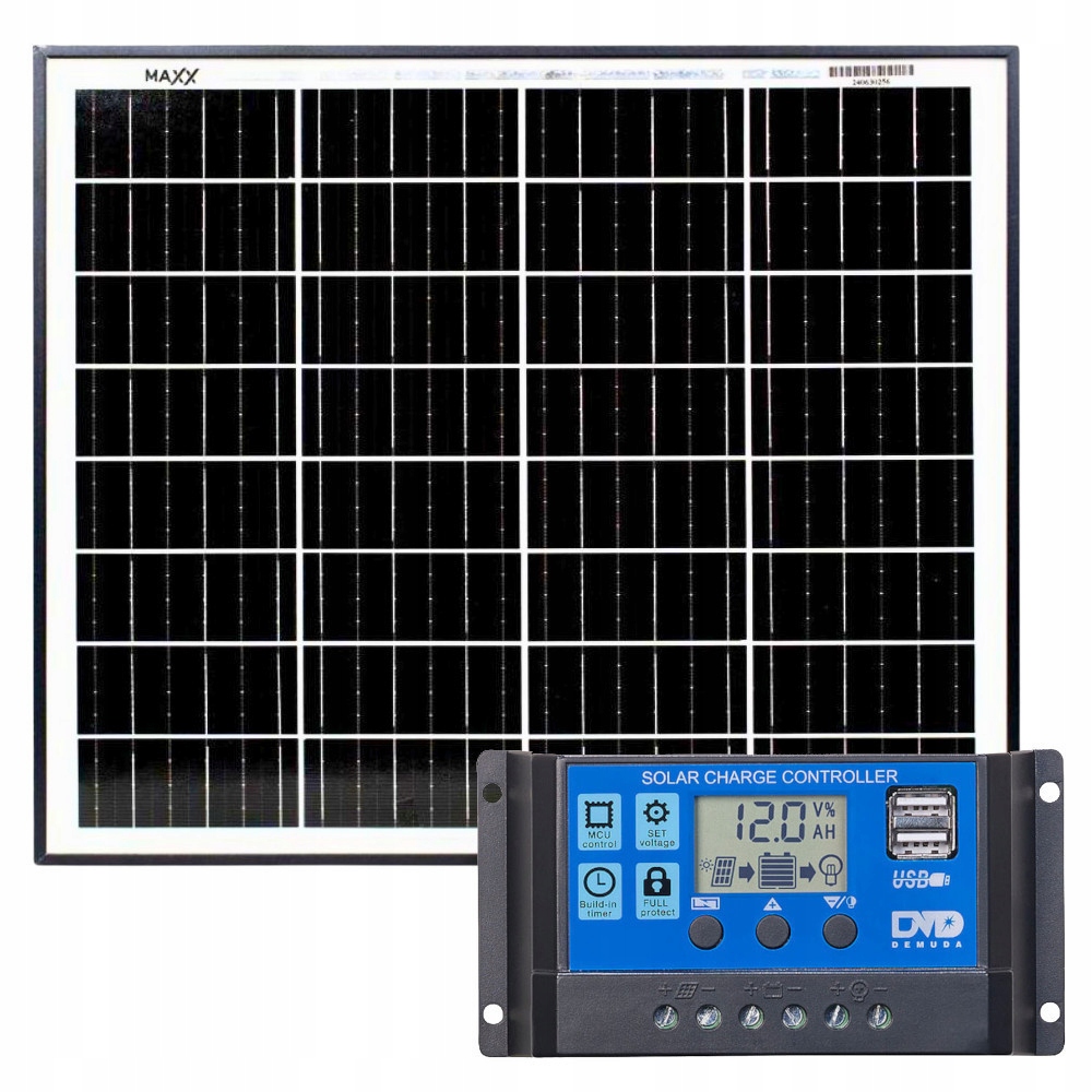 ZESTAW SOLARNY 30W FOTOWOLTAICZNY PWM MONOKRYSTALICZNY