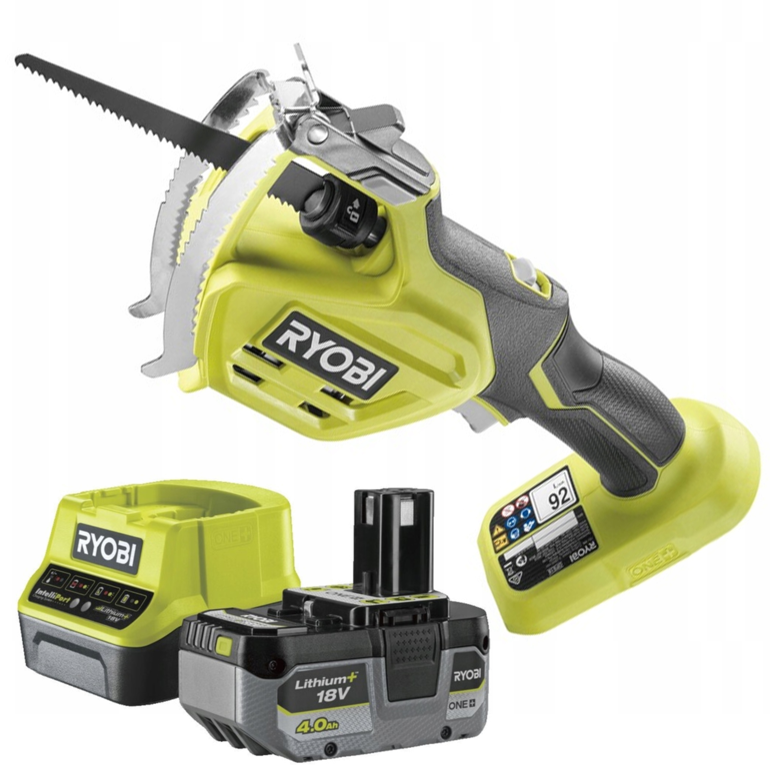 Ryobi Pila Ocaska Na Větvě 18V RY18PSA-0 Akumulátor 4,0AH Nabíječka