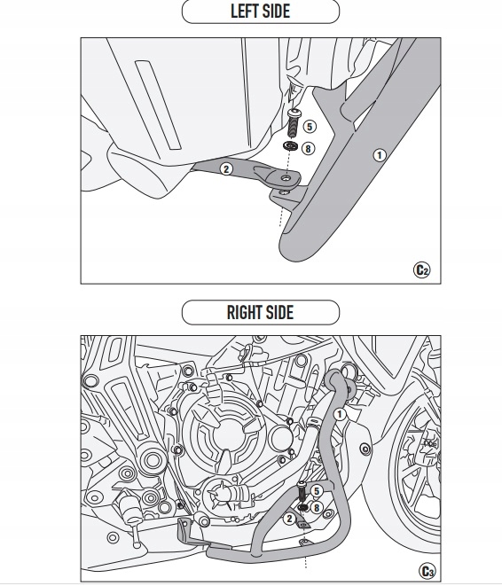 KAPPA GMOLE OSŁONY SILNIKA YAMAHA Tracer 700 (20) - ZASTĘPUJĄ KN2148 EAN (GTIN) 8029871167782