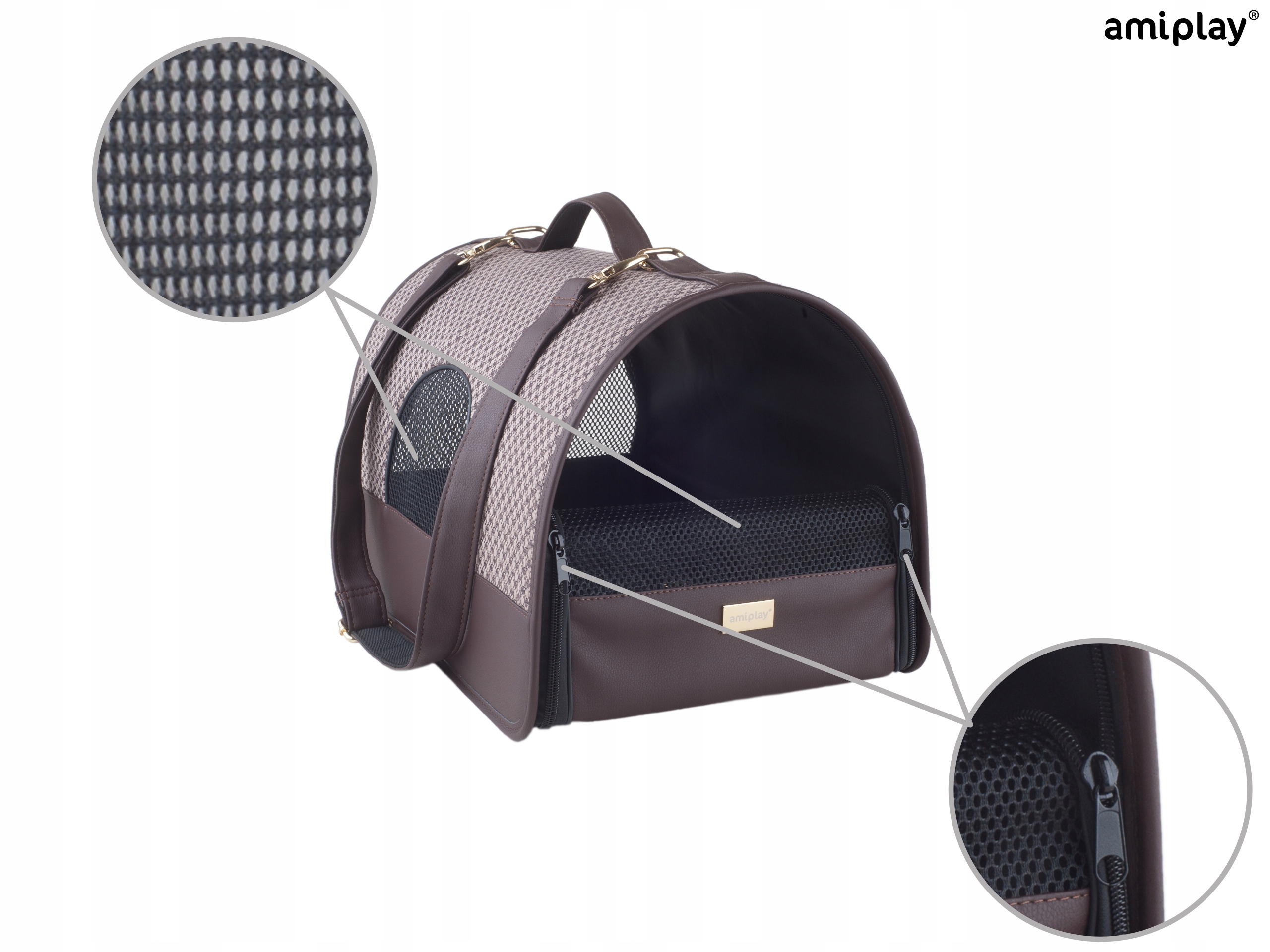 Levně Amiplay Přepravka Morgan L Hnědý
