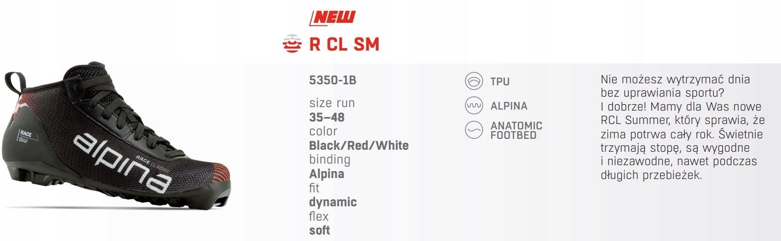 Buty do nartorolek ALPINA/ nowy model CLASSIC 48EU Rodzaj butów biegowe