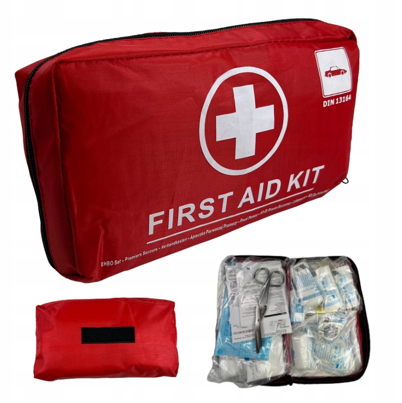 Apteczka Samochodowa DIN13164 Pierwsza Pomoc Podróżna Wakacje Do Auta Aid