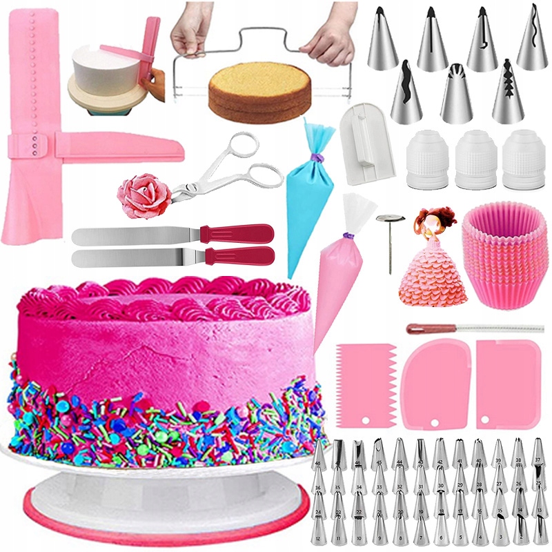 

Duży Zestaw Cukierniczy do Dekoracja Ciast 200 szt