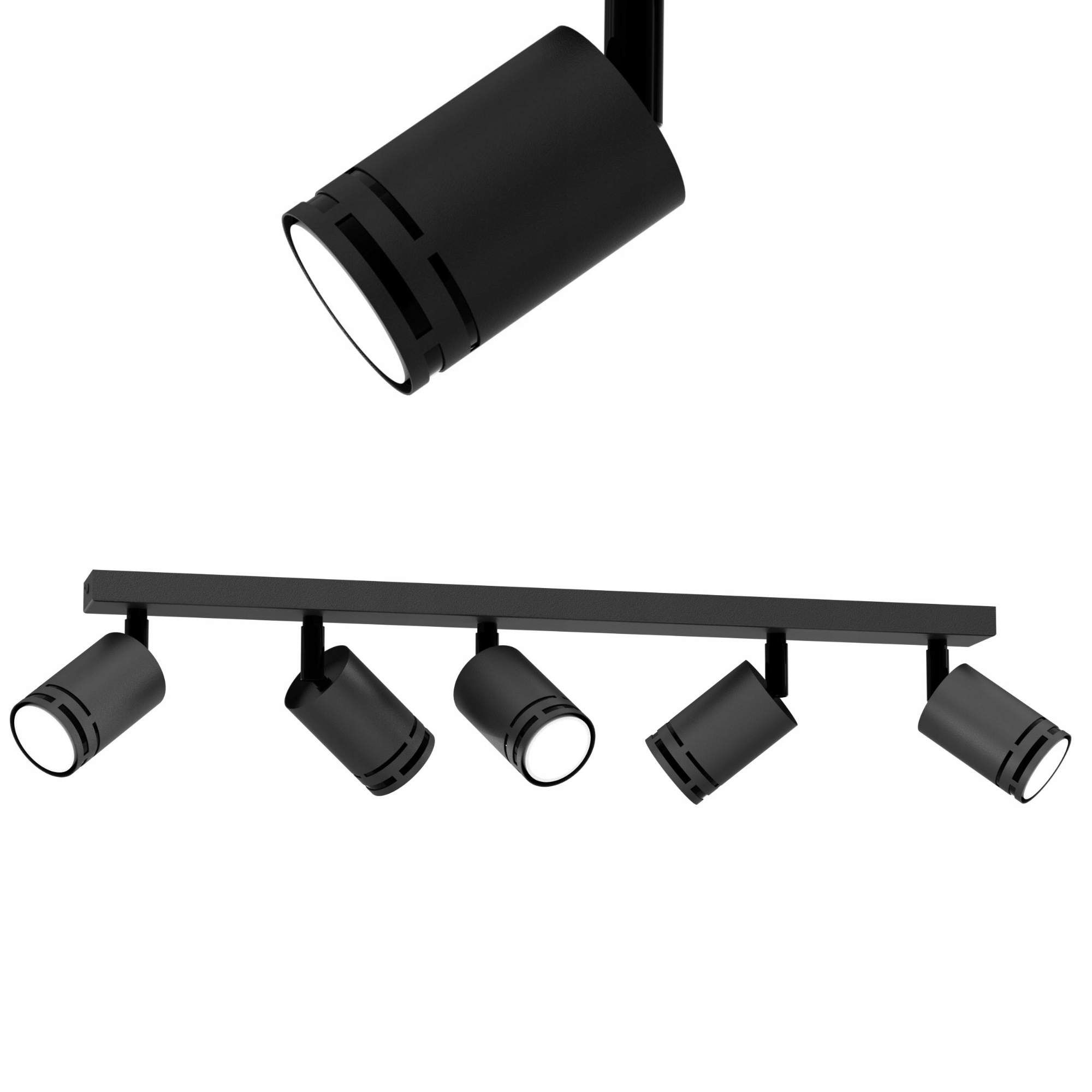 Stropné Svietidlo Čierny Pohyblivý Led GU10 Spot Reflektor Regulovateľný Bodový