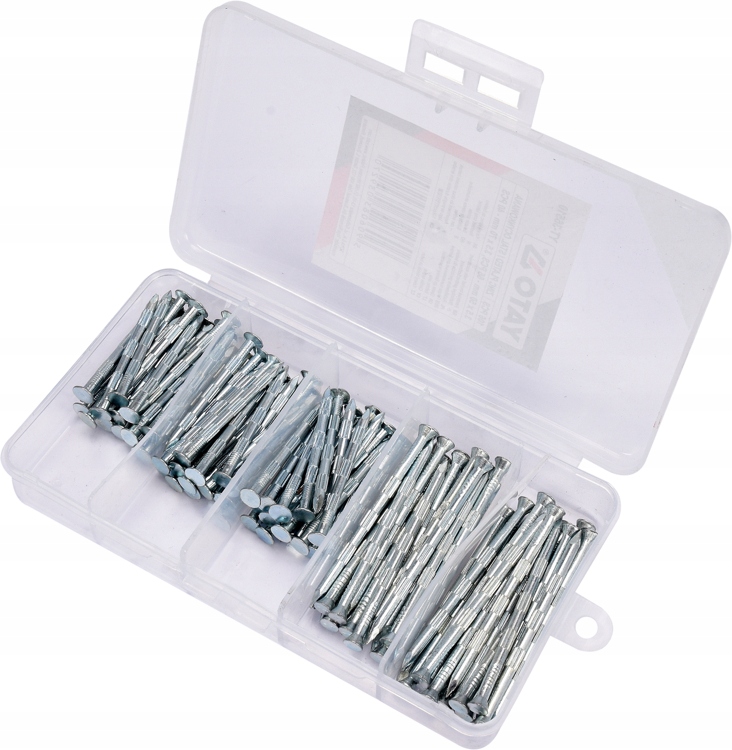 

Zestaw Gwoździe Radełkowane Do Betonu Ocynk 106SZT