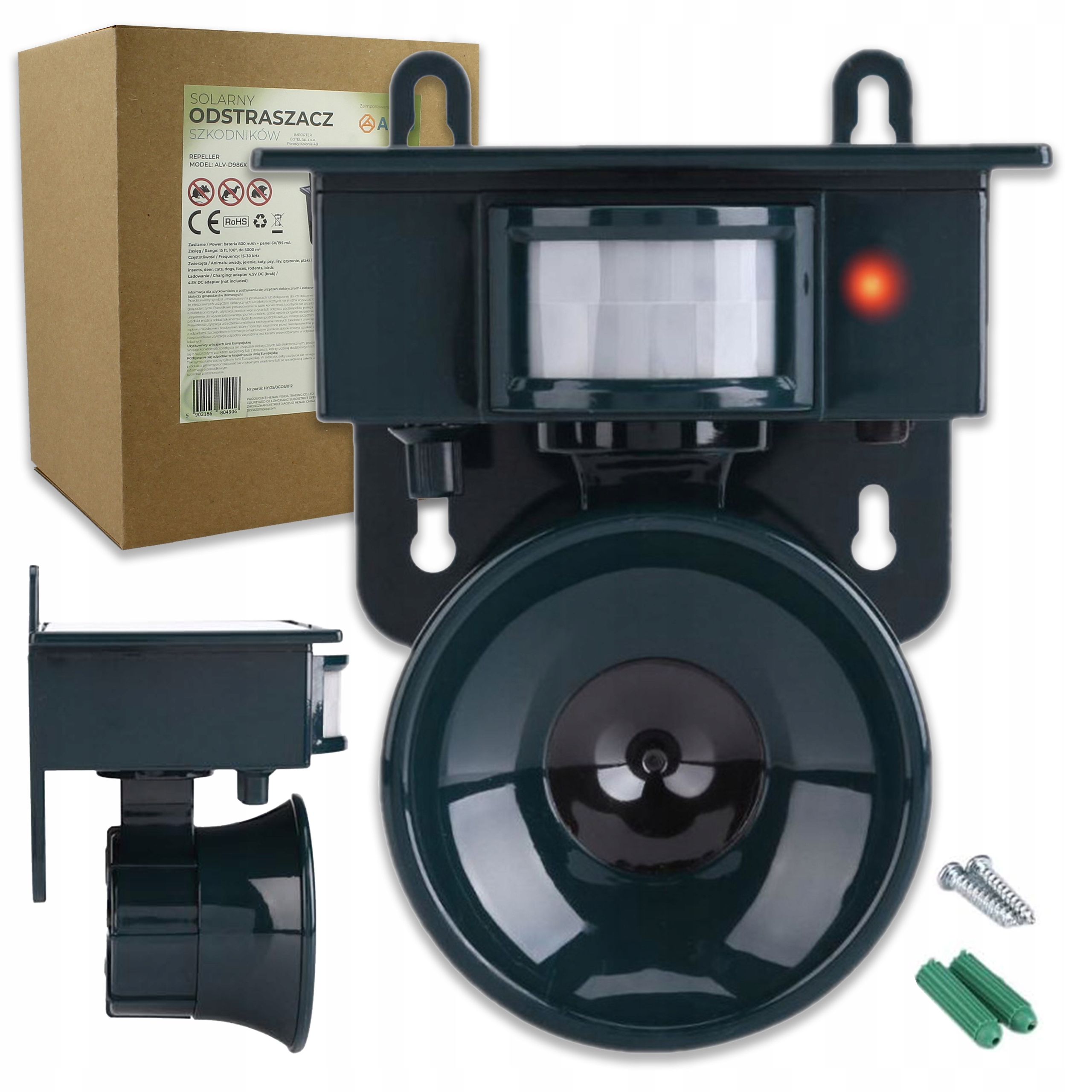 Solární Odpuzovač Zvířat Pro Kočky A Ptáky automatický Senzor Pohybu